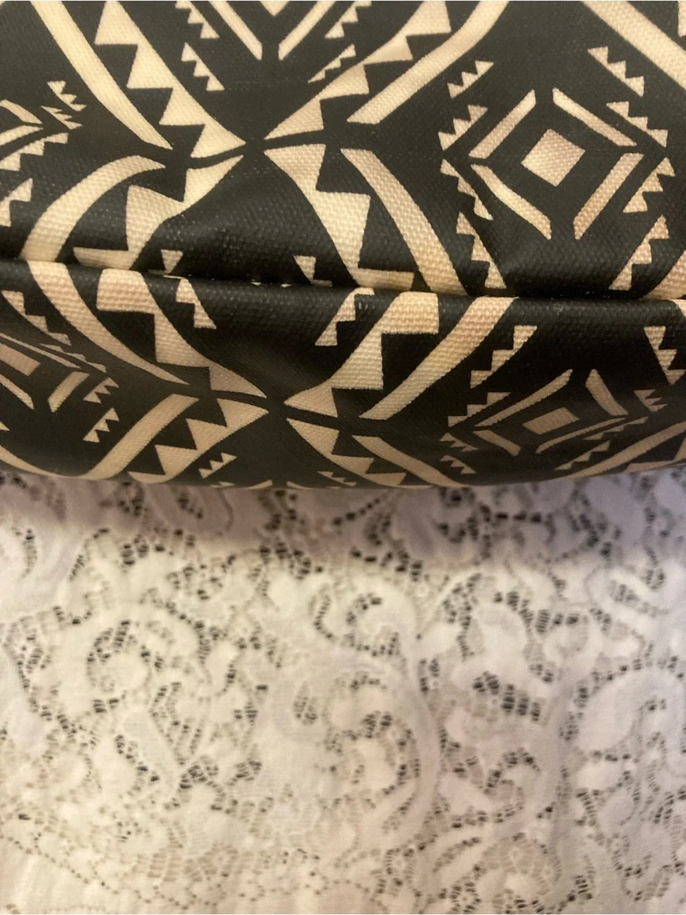 PETUNIA PICKLE BOTTOM Diamond Design Tote Bag Diaper Bag Black and Cream